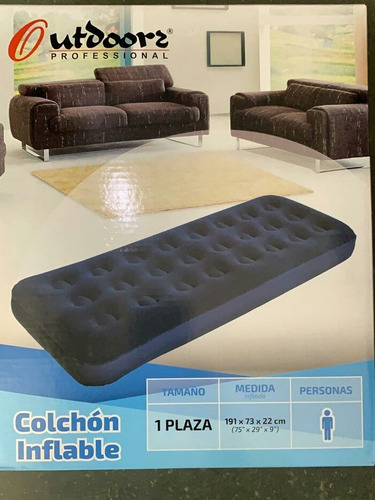 Imagen 3 de 6 de Colchon Inflable 1 Plaza Outdoora