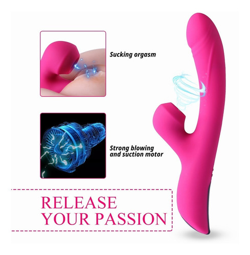 Imagen 3 de 4 de Rosa 22.6cm Con Modo 10+3 Carga Usb Vibr ¿ador Para Mujer