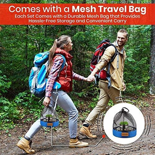 Vajilla De Acero Inoxidable Para Acampar Con Bolsa Portatil