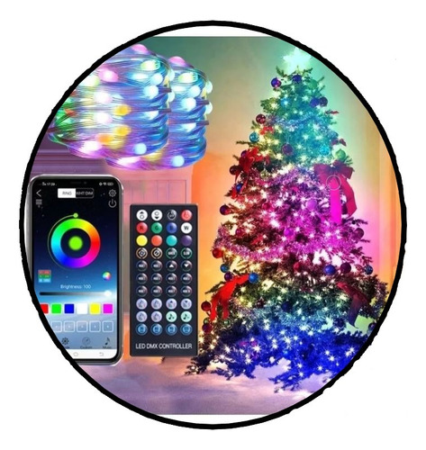 Guirnalda Navidad Control Remoto O Celular 150led/15mts