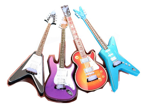 4pcs Mini Guitarra De Simulación Modelo Casa Muñecas
