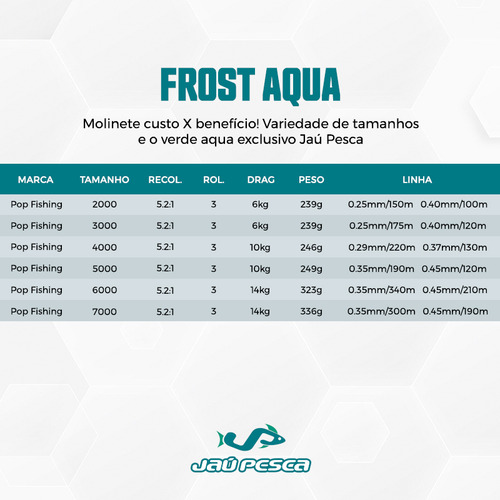 Molinete Frost Acqua 6000 Drag 14 Kg Jaú Pesca