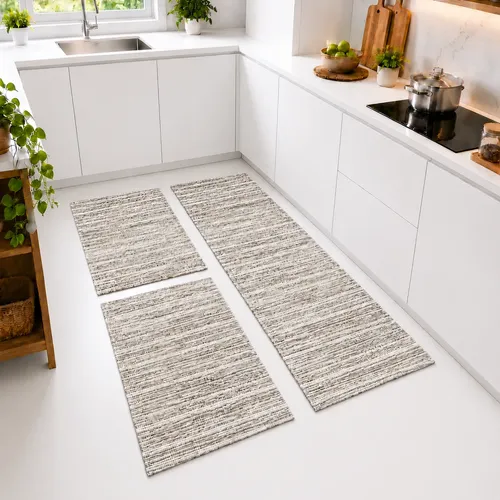 Tapete Kit Cozinha Antiderrapante Passadeira Jogo Lavável - R$ 46,98