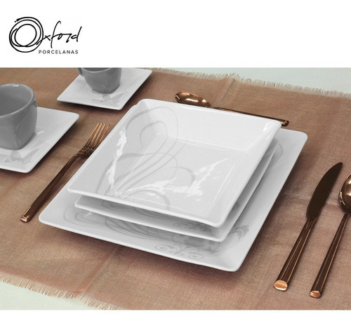 Imagem 1 de 8 de Aparelho Jogo De Jantar Chá E Café 42 Peças Oxford Tattoo