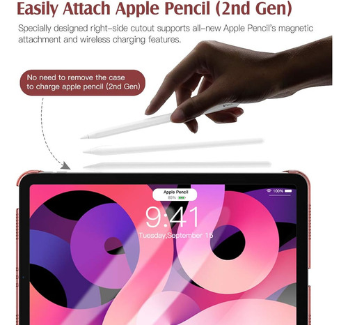 Funda Para Ipad Air 4 10.9 Carga Lapiz Apple Rojo Timovo Rojo