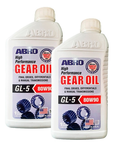 2 Óleo Diferencial Abro Gear Oil 80w90 Mineral Api Gl5