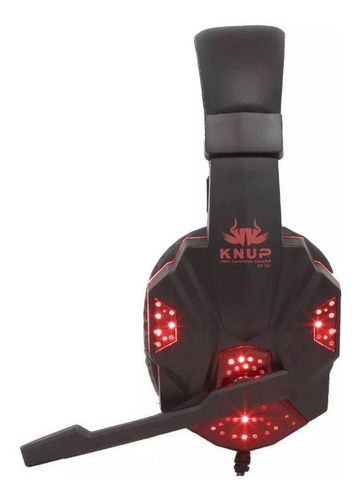 Fone de ouvido gamer Knup KP-397 preto y vermelho