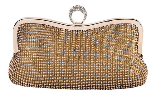 Bolsa Casual Dama Noche Cristales * Súper Linda Y Fashion * Color Dorado