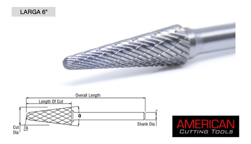 Lima Rotativa Fresa Escariador Burr Sl3l6 Conica 3/8x1-1/16