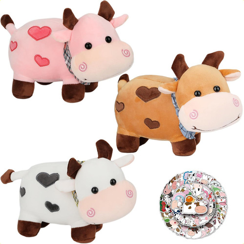 /cx Set De Peluche Kawaii De Vaca Sonriente, 3 Unidades, 24