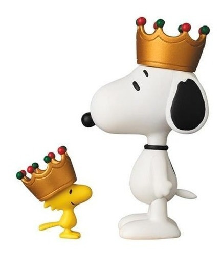 Figura de amendoim coroada de Snoopy e Woodstock da Medicom