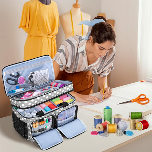 Bolso Organizador De Costura Grande Con Divisores Desmontabl