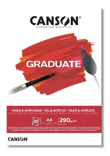 Canson Graduate Oleo Y Acrilico A4 - 21x29.7 Cm 200g 20 Hj.