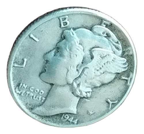 Antigua Moneda De Plata One Dime Usa 1944 Km# 140 #2