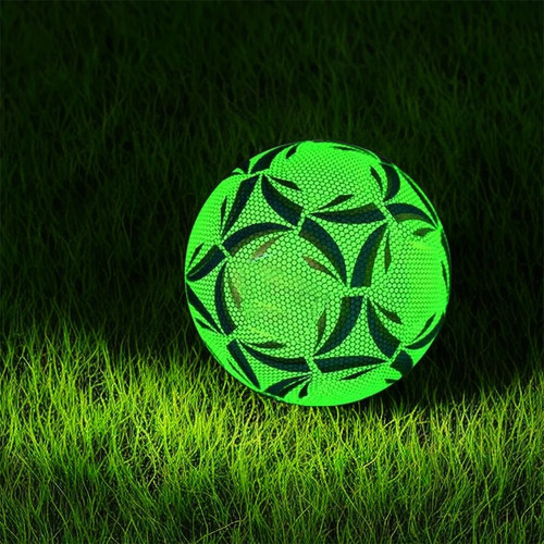 Balon De Futbol Soccer #5 Verde Reflejante Con Bomba Color Amarillo