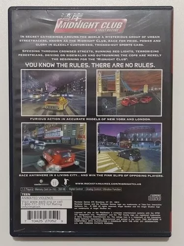 Midnight Club: Street Racing p/ PS2 - Take 2 - Jogos de Ação - Magazine  Luiza