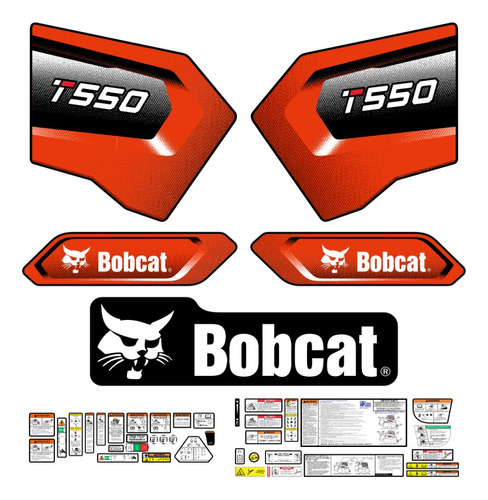 Adesivos Faixa Mini Carregadeira Bobcat T550 2020 Etiquetas