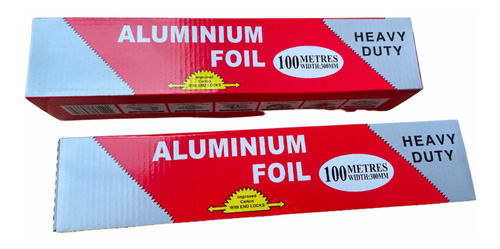 Rollo Papel Aluminio Pack X2 Cocina Repostería 100mx30cm