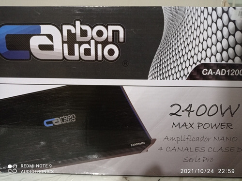 Imagen 2 de 5 de Amplificador Carbon Audio 4 Canales Ca Ad12004pr