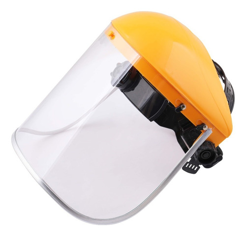 Protector Facial Careta Médica Industrial Uso Rudo Abatible Color Amarillo