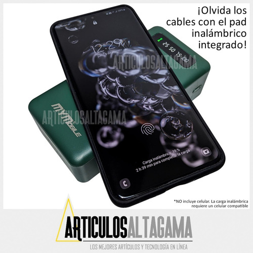 Imagen 2 de 5 de Power Bank Cargador Portatil 30000 Mah Carga Inalambrica Led