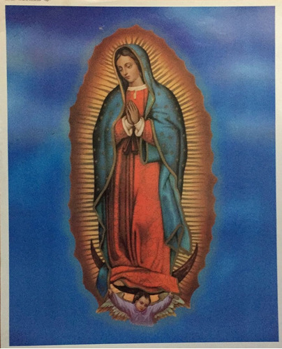 Virgen De Guadalupe 10 Cromo Poster Litografia 40x50cms