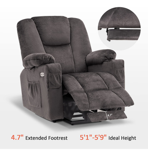 Mcombo Silla Reclinable Power Lift Con Reposapiés Extendido