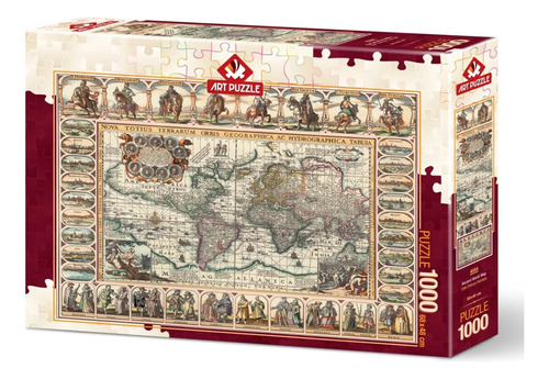 Rompecabezas Mapa Del Mundo Antiguo 1000 Piezas, Art Puzzle