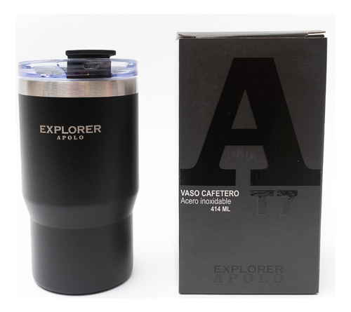 Vaso Térmico Cafetero Explorer Con Tapa Acero Inoxidable 