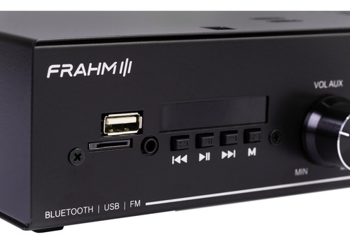 Amplificador Frahm Slim 2000 G6 120w 127/220V 2 Ohms Bt Fm Cor Preto Potência De Saída Rms 120 W 127/220v