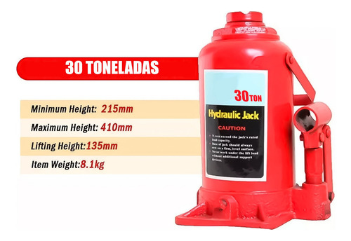 Gata Hidraulica Tipo Botella 30 Toneladas Buses Camiones