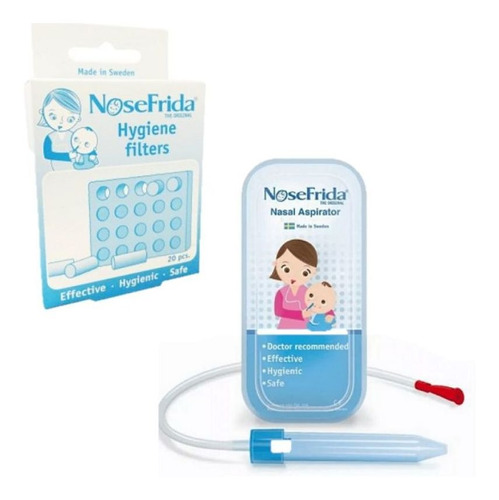 Kit Filtro Descartável E Aspirador Nasal Bebês - Nosefrida