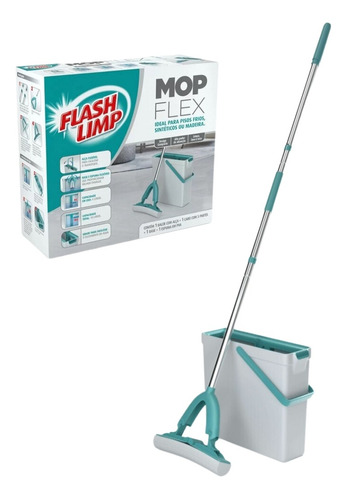 Mop Flex Limpa Lava E Seca Balde Limpeza Geral Flash Limp