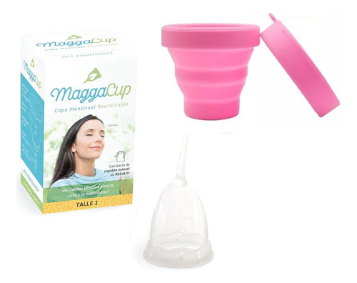 Copita Menstrual + Vaso Esterilizador Maggacup Silicona Rosa