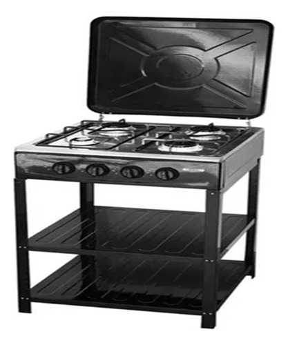 Cocina Encimera Gas 4 Quemadores Con Estantes
