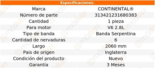 Banda 2060 Mm Acc Cimarron V6 2.8l 85/86 Continental