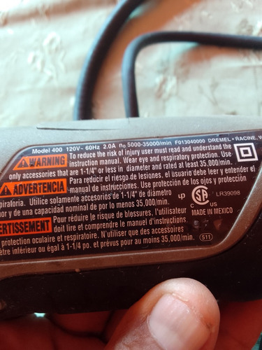 Fresador Con Guaya Flexible.marca Dremel400xpr (Usado)