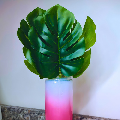 Kit 24 Folhas Costela De Adão Artificial Decoração Cor Verde-escuro