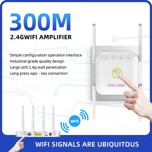 Repetidor Wifi Pix-link 300mbps 2.4ghz Blanco Extensor