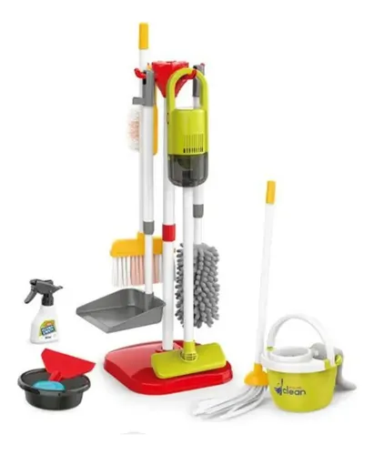 Juego De Limpieza Montessori Con Pulverizador Real | Fregona Para Niños A Partir De 3 Años | Juguete Educativo De Vida Práctica Con Gancho | Kit De Mopa Incluido