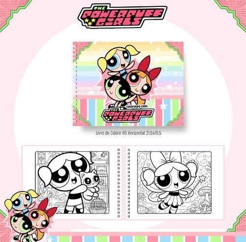 Caderno De Colorir Meninas Super Poderosas Com Nome Branco