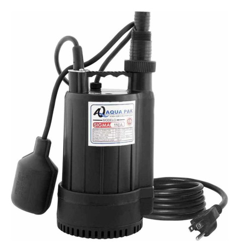 Bomba Sumergible Para Achique Aquapak Sigma110a 1/4 Hp 115v