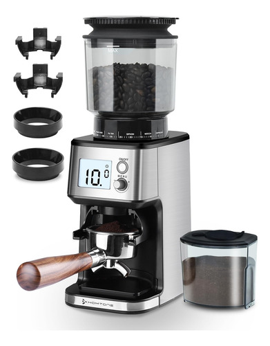 Homtone Molinillo De Café Con Rebabas Cónicas Molinillo