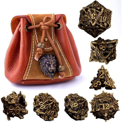 Set De Dados De Dnd De Metal Hueco Diseño De Cabeza De...