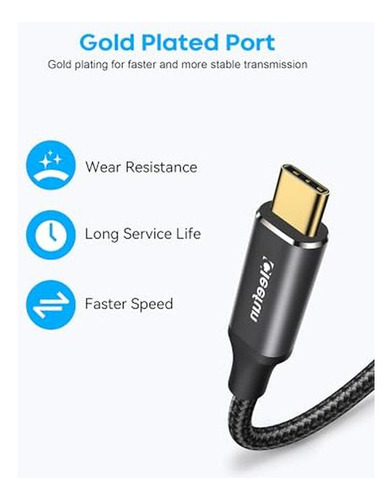 Cable De Extensión Cleefun Usb C De 10 Pies, Cable De Extens