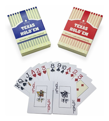 Imagen 1 de 5 de Set 2 Barajas Cartas Poker 100% Plastico Lavables