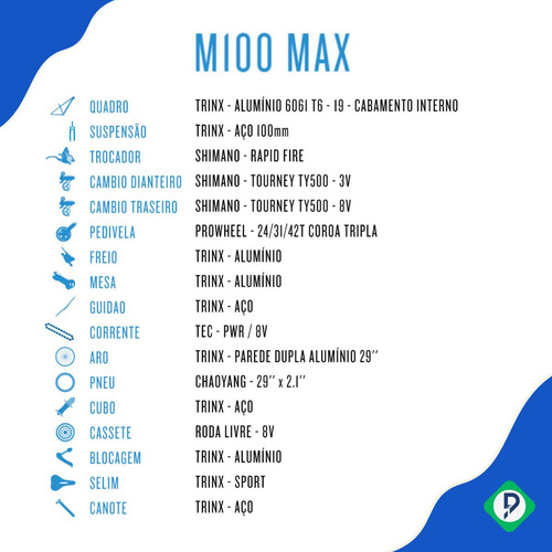 Imagem 8 de 8 de Bike Trinx M100 Max 19 Shimano Tourney Freio Disco Mecânico