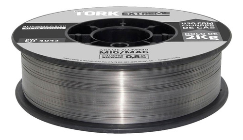 Arame Tork Solda Mig Alumínio 0.8mm Rolo De 500g Uso Com Gás