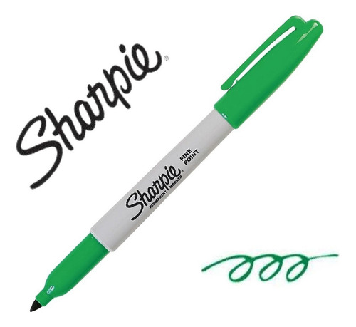 Marcador Permanente Sharpie Punto Fino Color Verde C/ 12 Pza