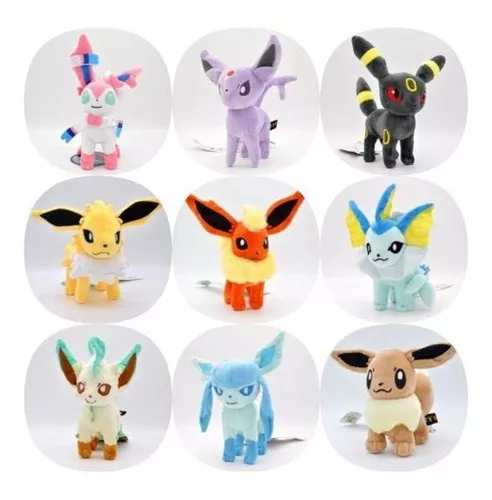 Pelucia Pokemon Eevee Evolução Cachorro 20cm Sunny 3545